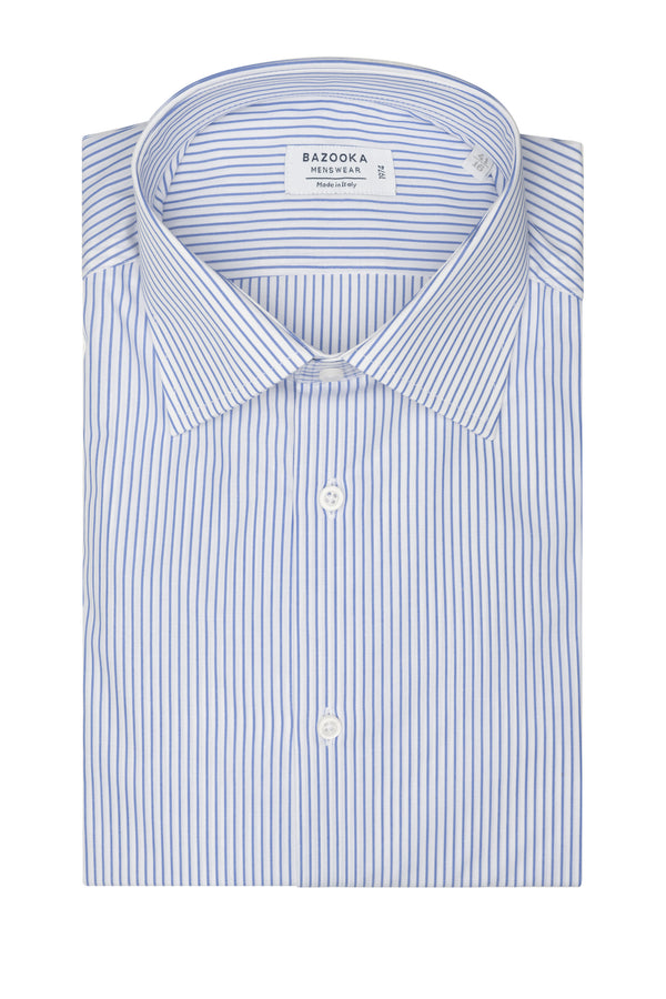 Light Blue/White S Striped Shirt by Bazooka - BAZOOKA 