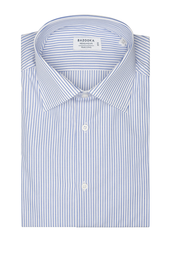 Light Blue/White S Striped Shirt by Bazooka - BAZOOKA 