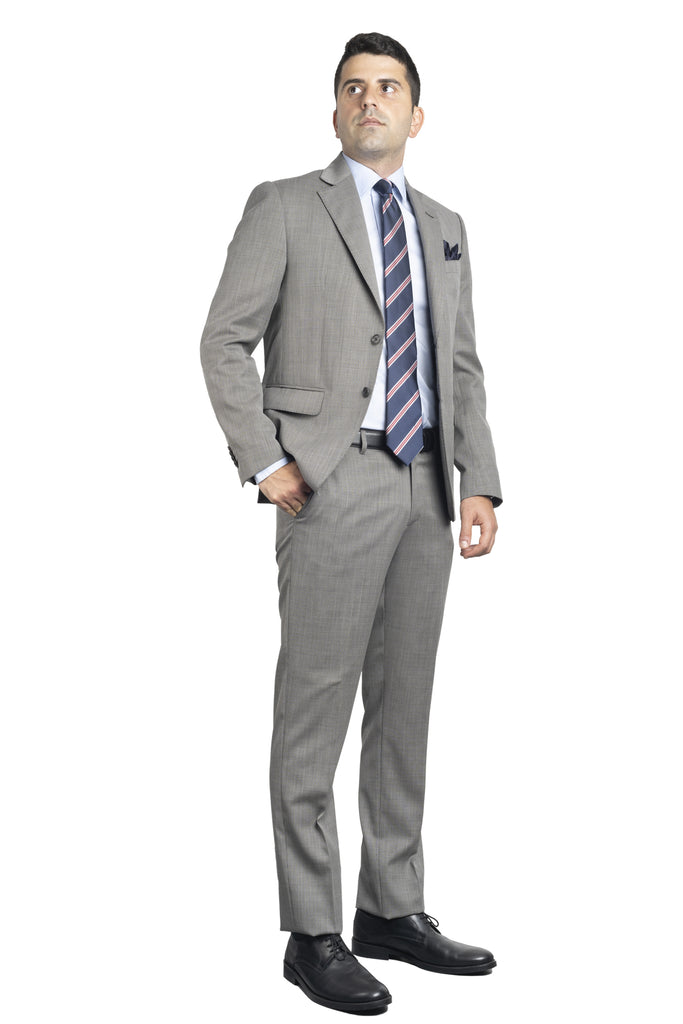 Salt & Pepper Wool Suit by Tollegno - BAZOOKA 