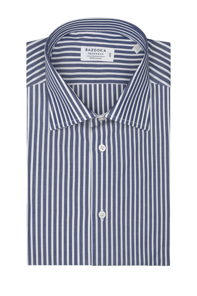 White/Navy Striped Shirt by Bazooka - BAZOOKA 