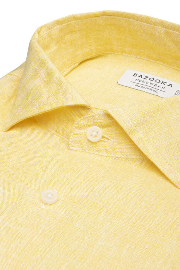 Cream Linen Shirt by Bazooka - BAZOOKA 