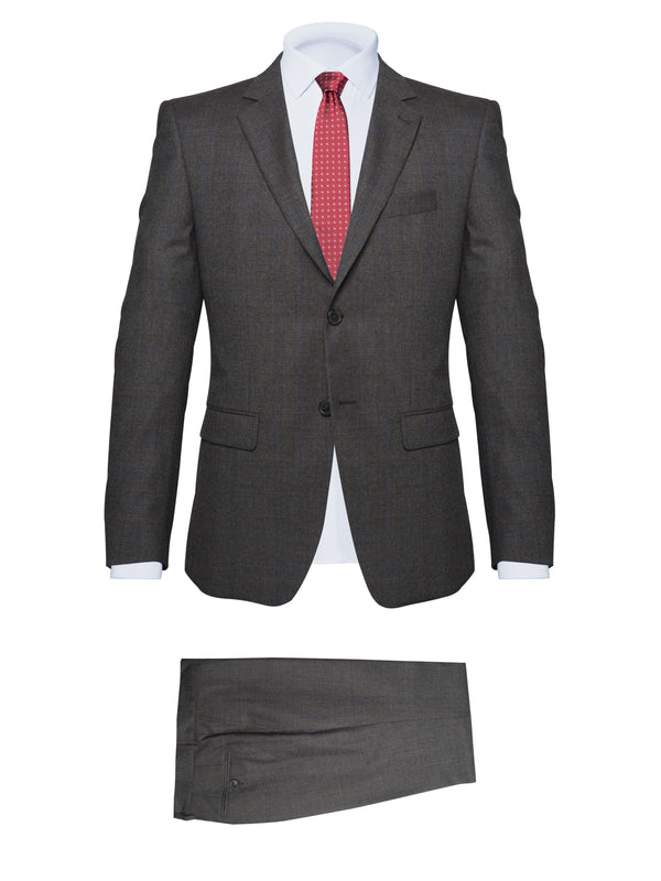 Grey Checked Suit with Blue - BAZOOKA 