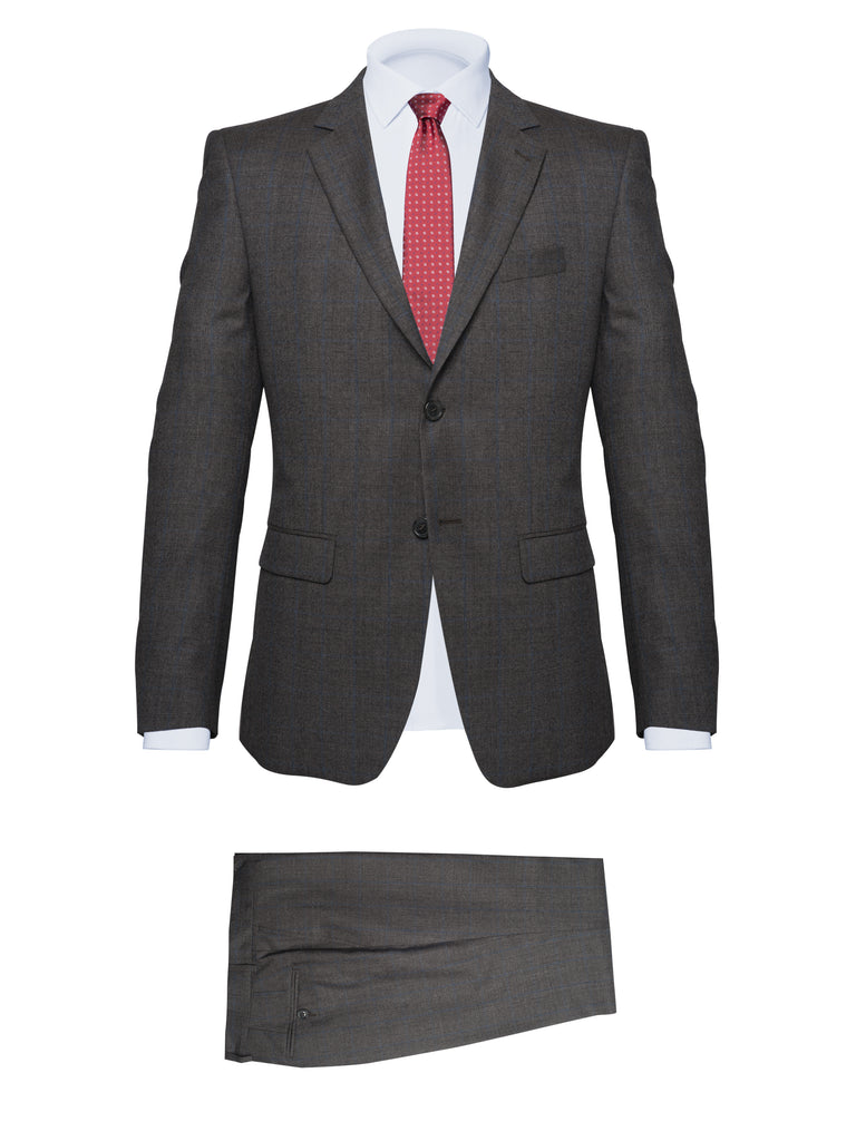 Grey Checked Suit with Blue - BAZOOKA 