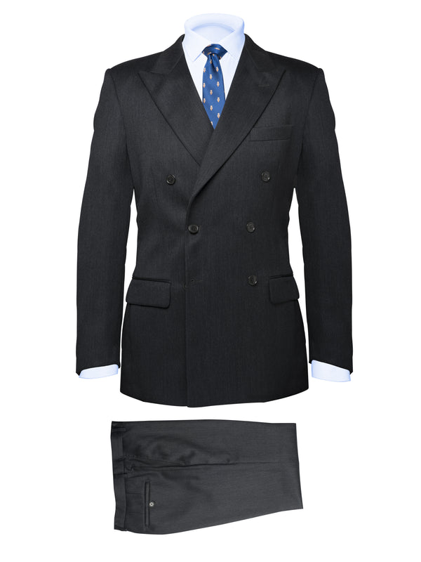 Grey Double Breasted Wool Suit - BAZOOKA 