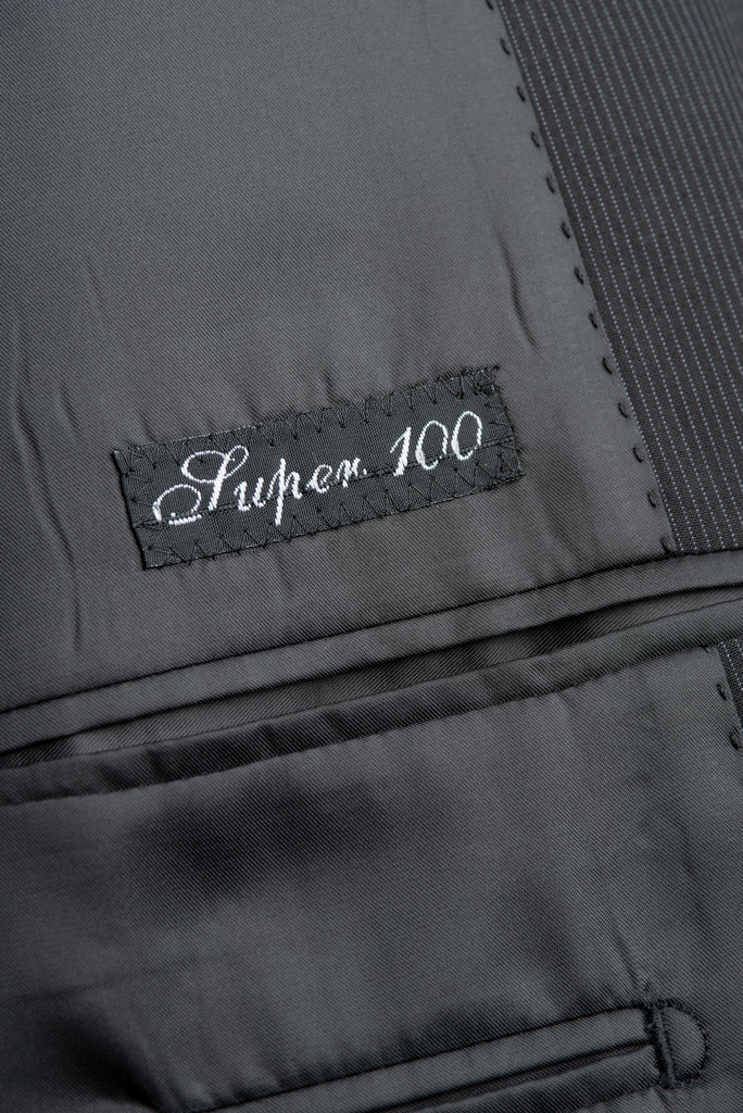 Chuckle Grey Pinstripe Suit "Super 100" - BAZOOKA 