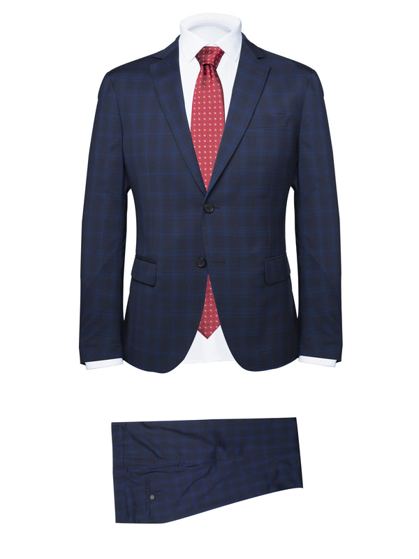 Blue/light blue Checked Suit - BAZOOKA 