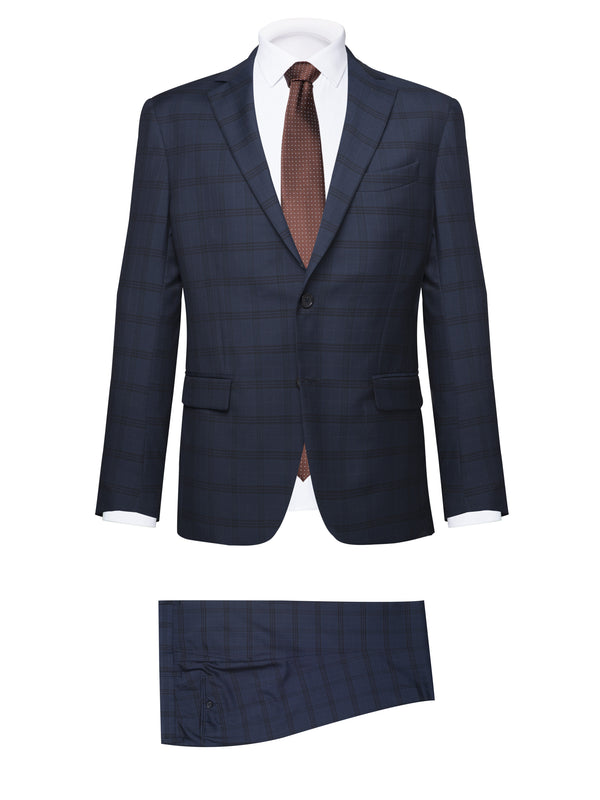 Dark Blue/Black Prince of Wales Suit - BAZOOKA 