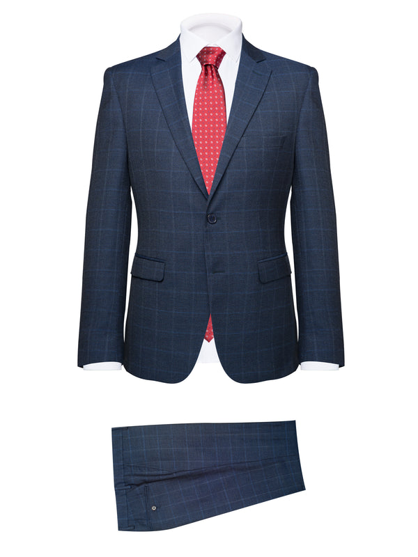 Blue Windowpane "Tortora" Suit - BAZOOKA 