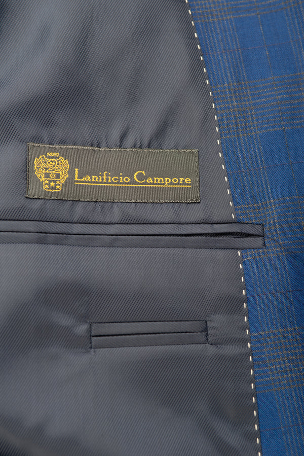 Electric Blue/Pince of Wales Cool Wool Suit by Campore - BAZOOKA 