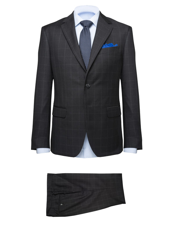 Checked Dark Grey Suit - BAZOOKA 