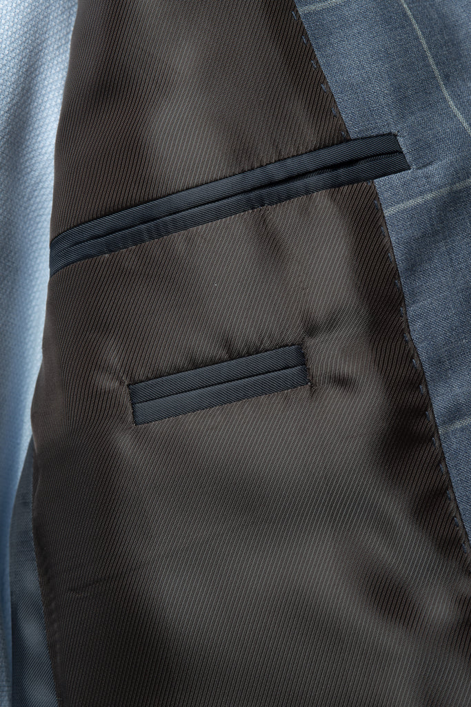 Checked Light Grey Suit - BAZOOKA 