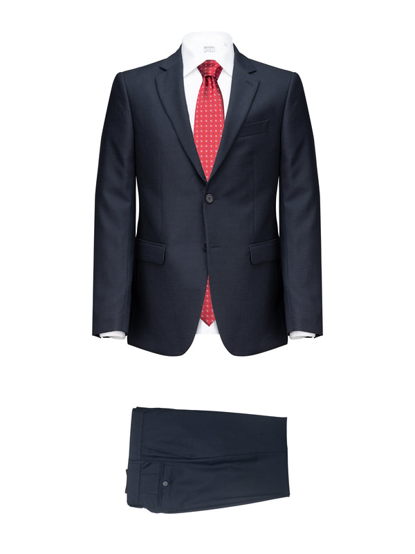 Navy Microfantasy Light Blue Cool Wool Suit by Marlane - BAZOOKA 