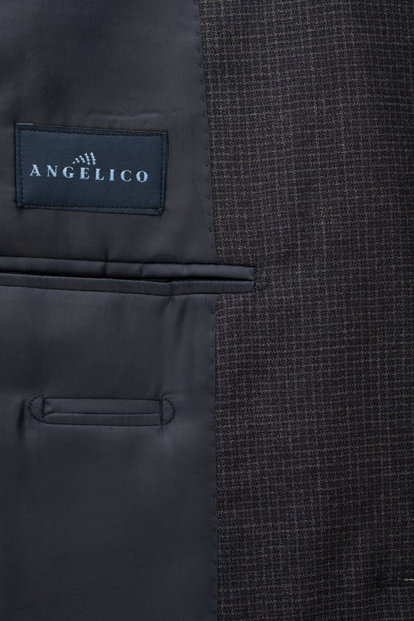 Micro Check Chuckle Grey Cool Wool Suit by Angelico - BAZOOKA 