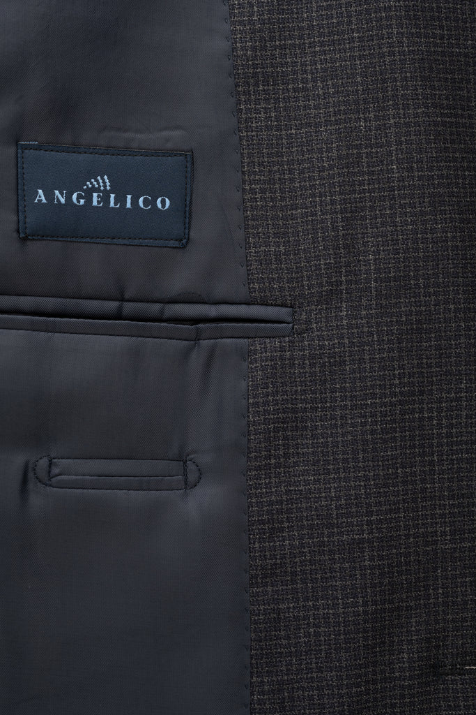 Micro Check Chuckle Grey Cool Wool Suit by Angelico - BAZOOKA 