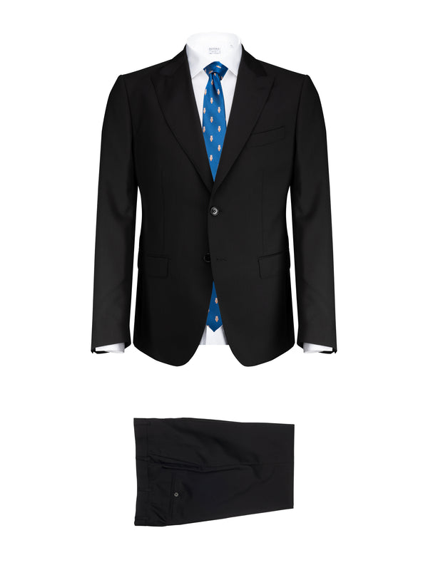 Black Punta a Lancia Cool Wool Suit by Reda - BAZOOKA 