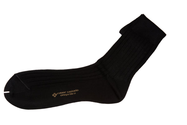 Long Glen Plaid Black Cotton Dress Socks (Compression) - BAZOOKA 