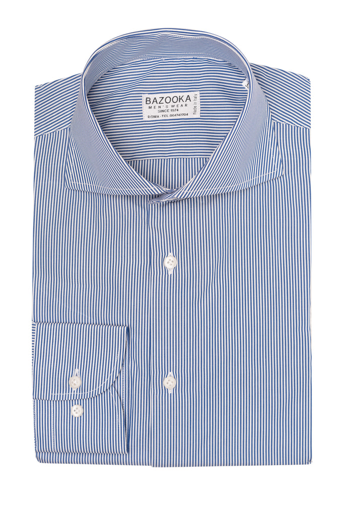 Blue & White Striped Shirt "Bazooka" - BAZOOKA 