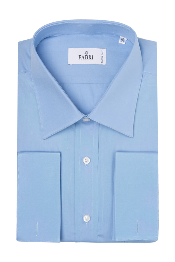 Light Blue French Cuff Dress Shirt Fabri - BAZOOKA 