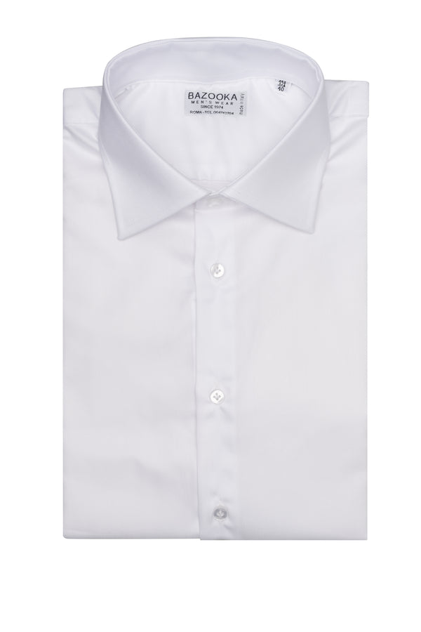 White Herringbone Twill Shirt by Bazooka - BAZOOKA 