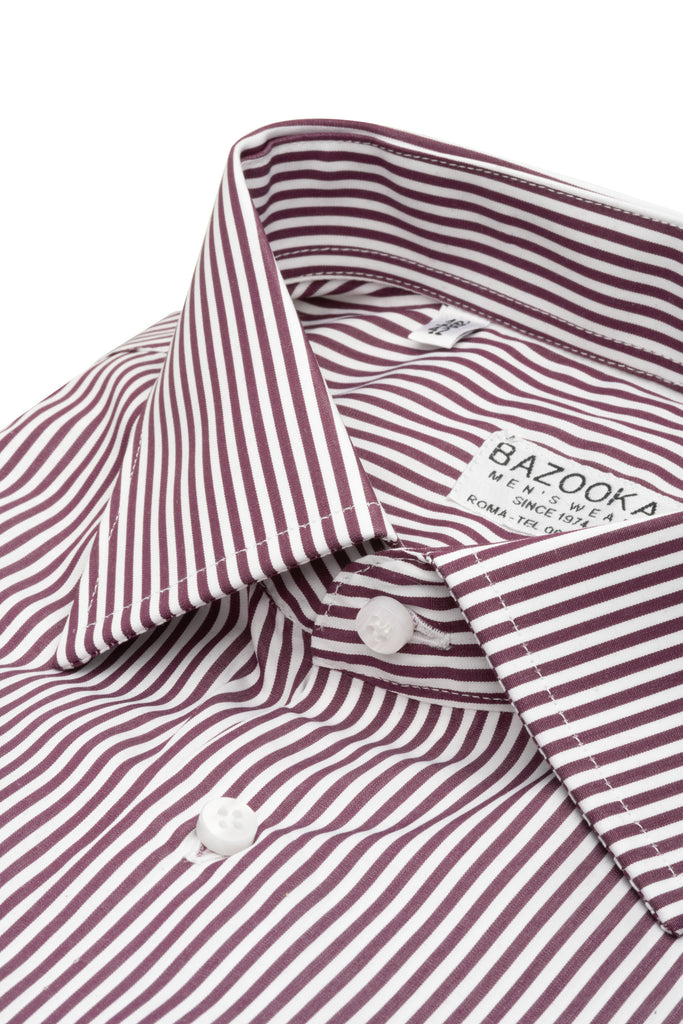 Burgundy/White Striped Shirt by Bazooka - BAZOOKA 