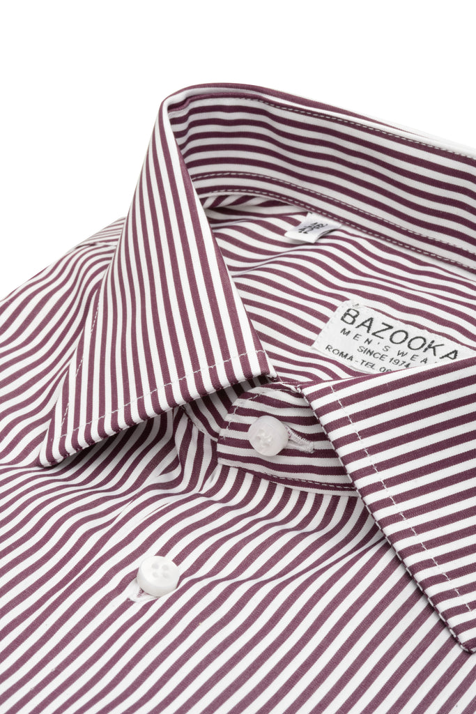 Burgundy/White Striped Shirt by Bazooka | BAZOOKA Burgundy/White Striped Shirt by Bazooka | BAZOOKA