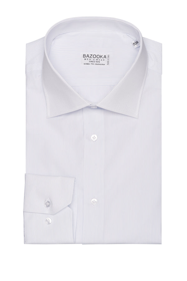 White Striped Light Blue Shirt by Bazooka - BAZOOKA 