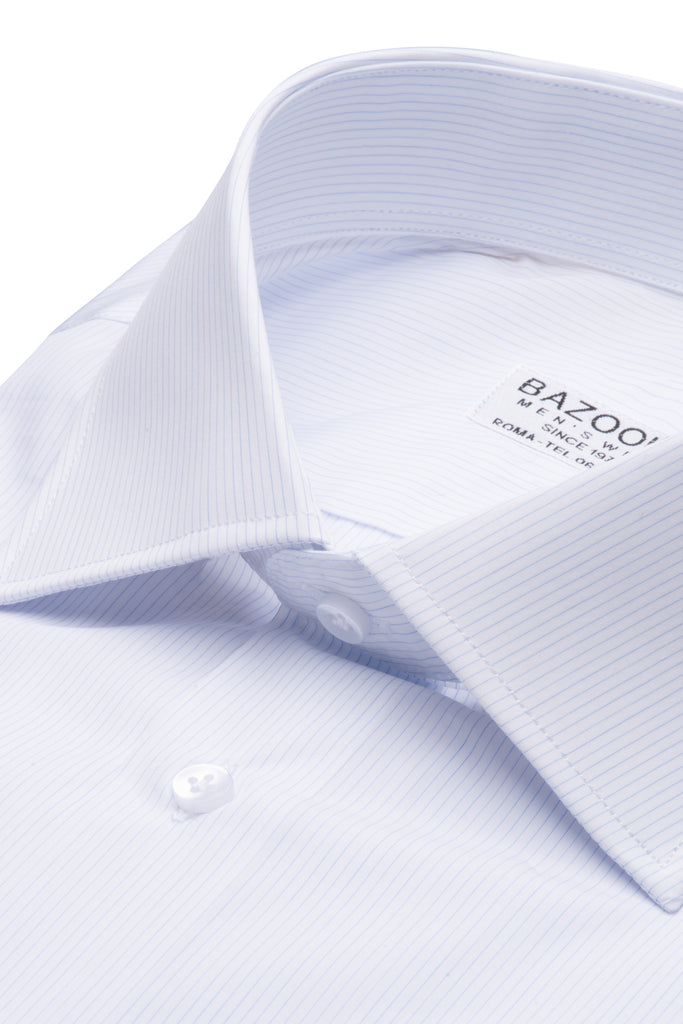 White Striped Light Blue Shirt by Bazooka - BAZOOKA 