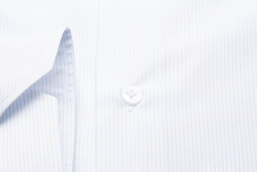 White Striped Light Blue Shirt by Drop Shirt - BAZOOKA 