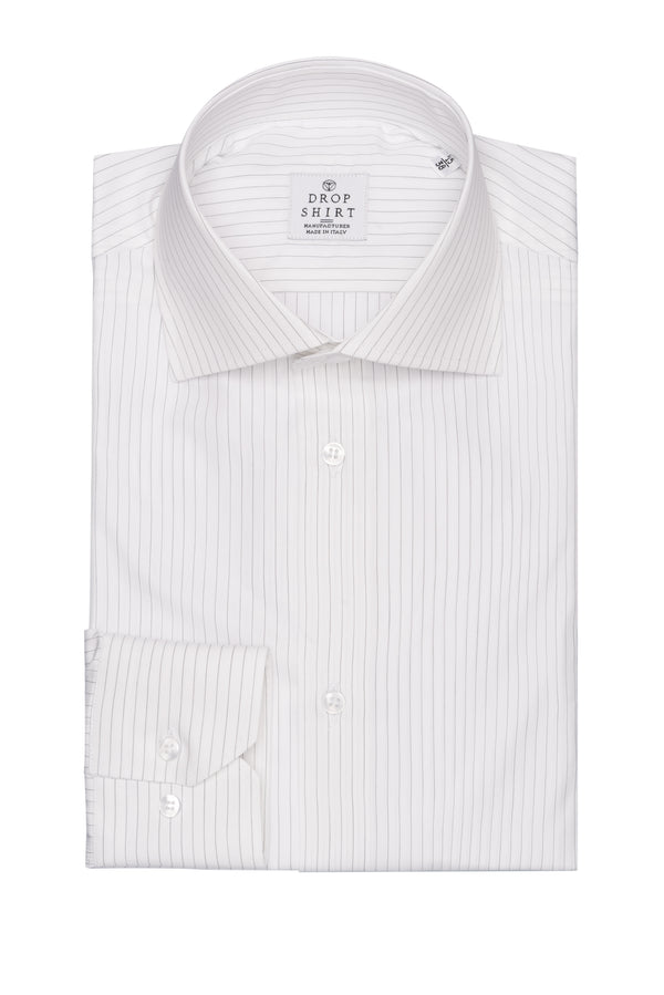 White Striped Black Shirt by Drop Shirt - BAZOOKA 