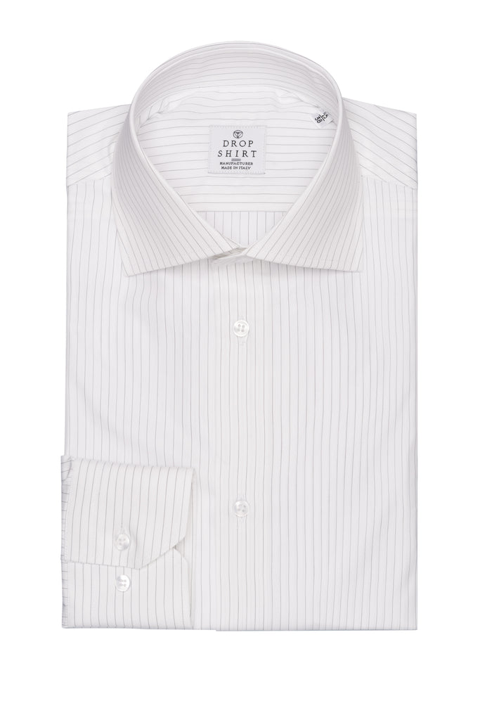 White Striped Black Shirt by Drop Shirt - BAZOOKA 