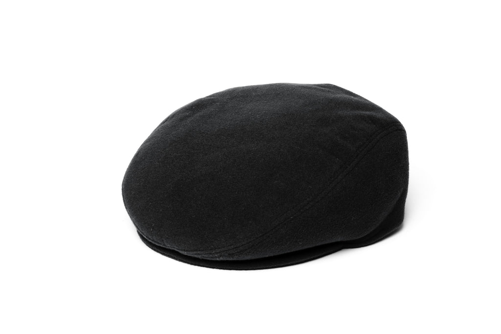 Black Wool Flat Cap - BAZOOKA 