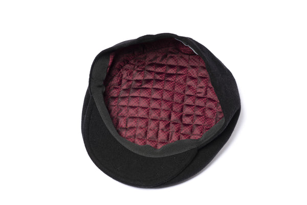 Black Wool Flat Cap - BAZOOKA 