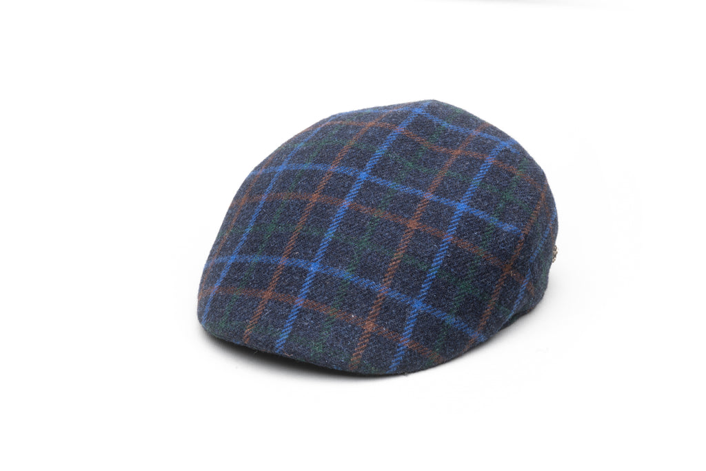 Blue Fantasy Flat Cap in Shetland Wool - BAZOOKA 