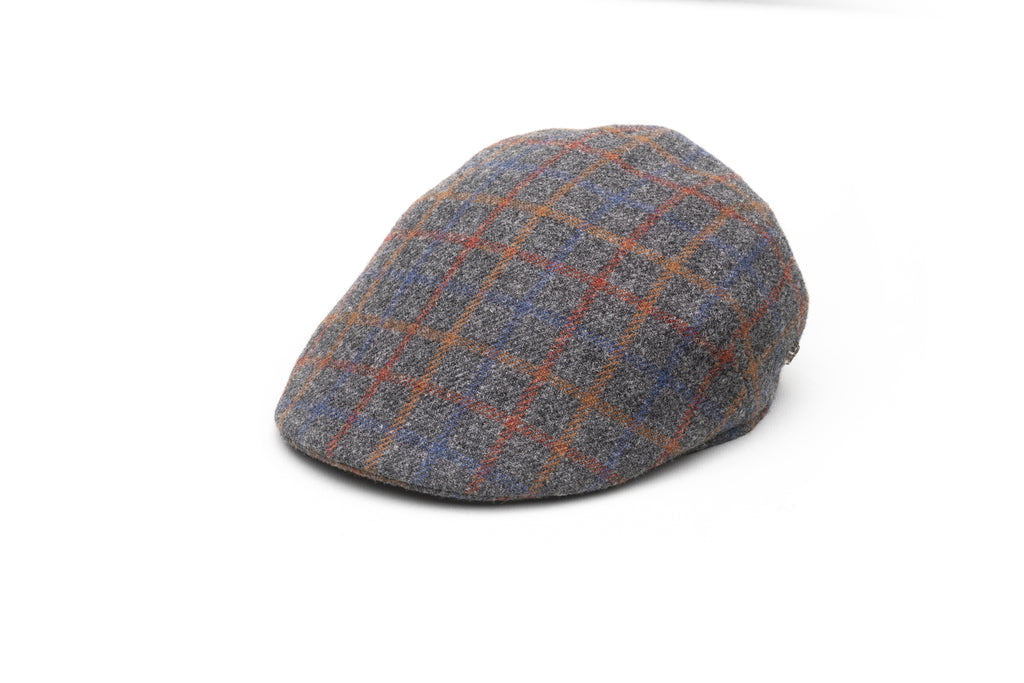 Grey Fantasy Flat Cap in Shetland Wool - BAZOOKA 