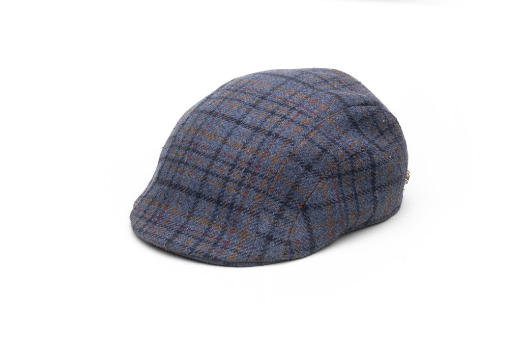 Grey Fantasy in Band Shetland Wool Flat Cap - BAZOOKA 