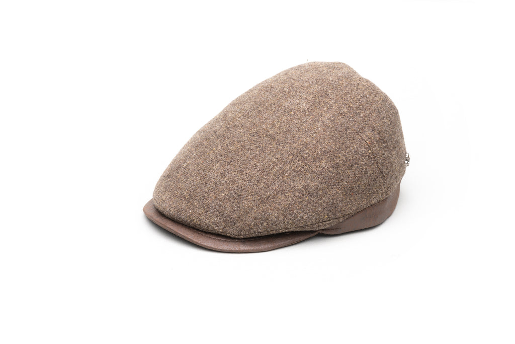 Mud Shetland Flat Cap with Brown Leatherette - BAZOOKA 