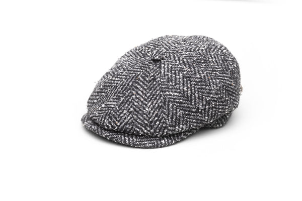 Medium Grey Herringbone Flat Cap - BAZOOKA 