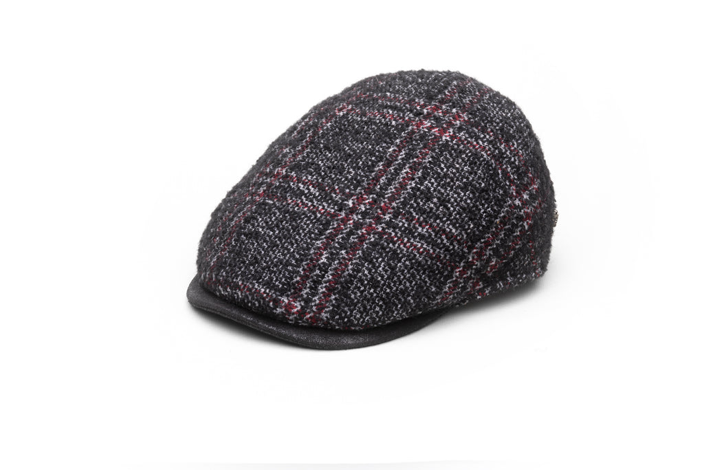 Black Prince of Wales Wool Flat Cap - BAZOOKA 