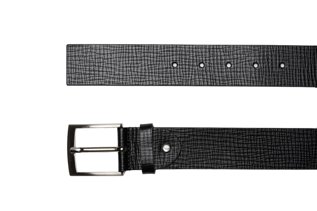 Black Perugia Leather Belt - BAZOOKA 