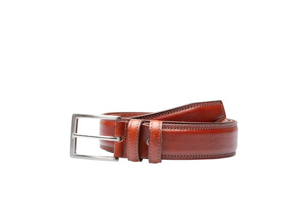 Cognac Stitched Belt - BAZOOKA 