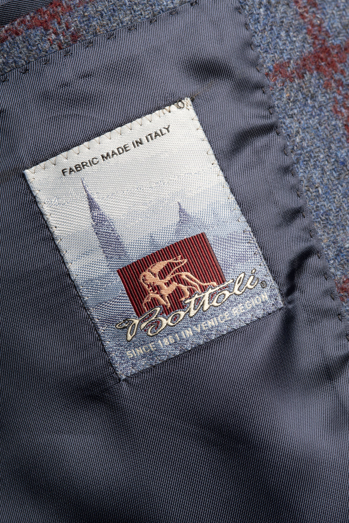 Blue/Burgundy Windowpane Jacket by Bottoli - BAZOOKA 