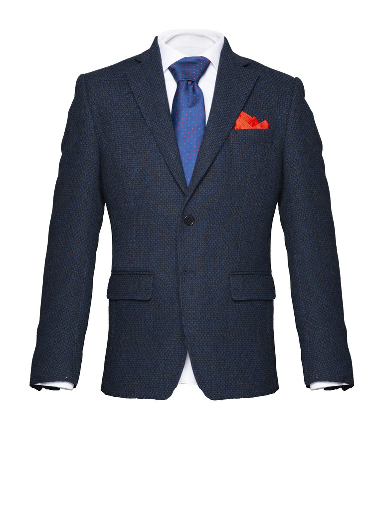 Blue Harris Tweed Jacket by Tollegno - BAZOOKA 