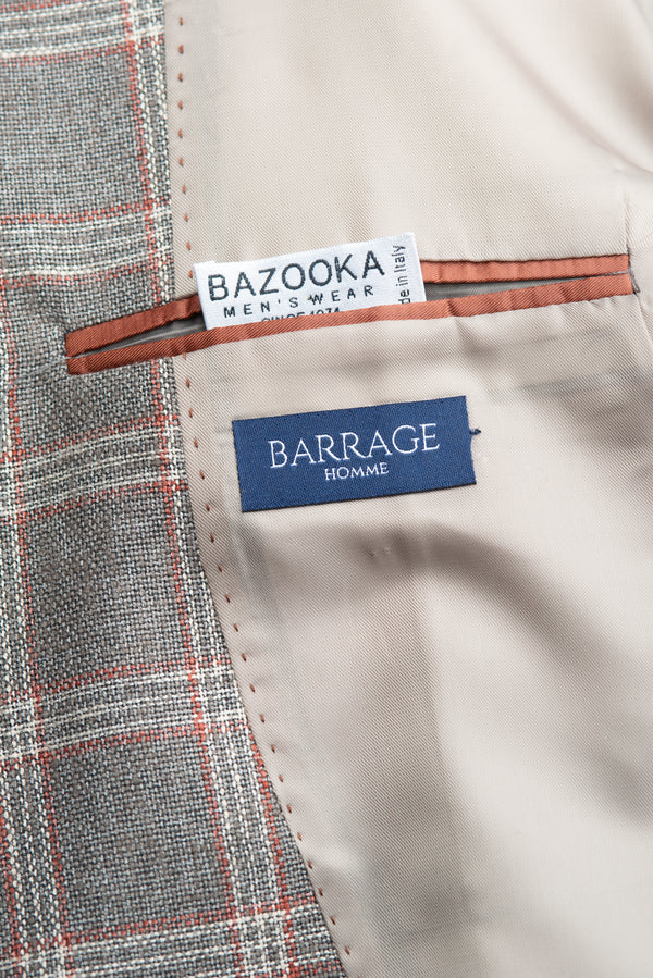 Checked Linen & Cotton Blazer - BAZOOKA 