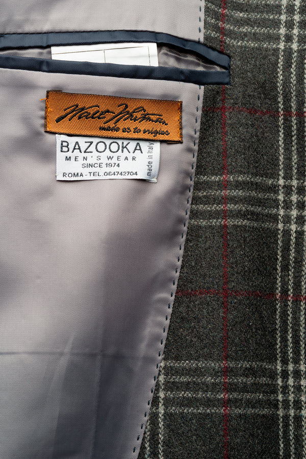 Grey Prince of Wales & Burgundy Windowpane - BAZOOKA 