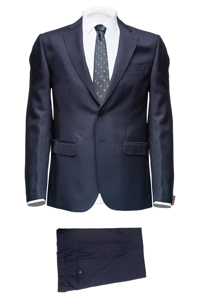 Navy Wool Suit by Tollegno - BAZOOKA 