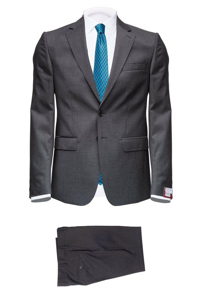 Grey Wool Suit by Tollegno - BAZOOKA 