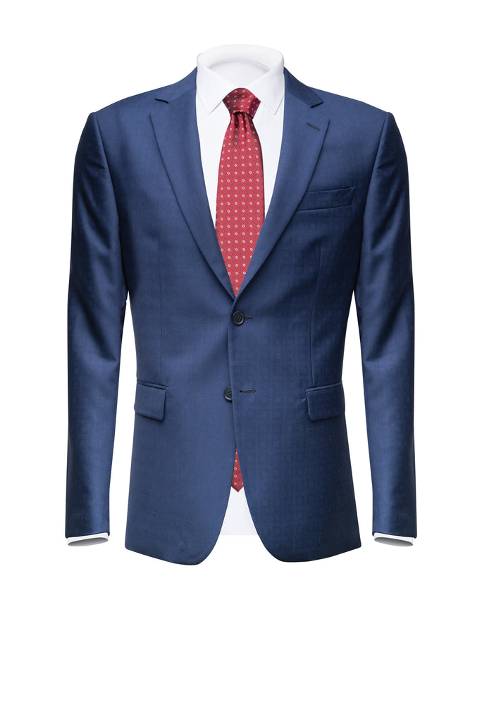 Square Blue Cool Wool Blazer - BAZOOKA 