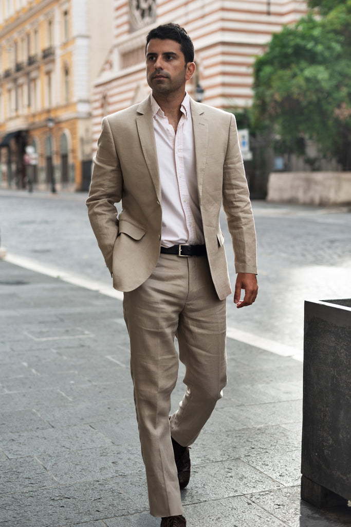 Beige Linen Suit BAZOOKA