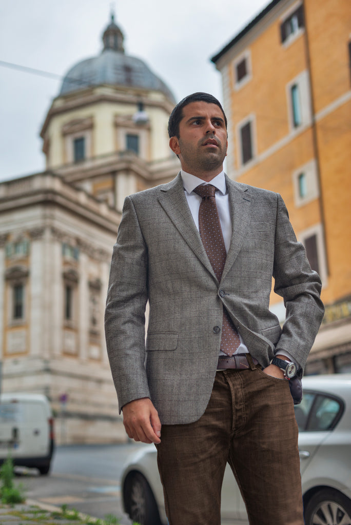 Grey Prince of Wales Jacket by Primatist Marlane - BAZOOKA 