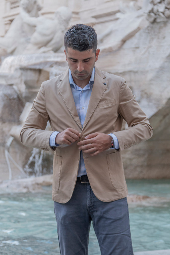 Beige Cotton Blazer - BAZOOKA 